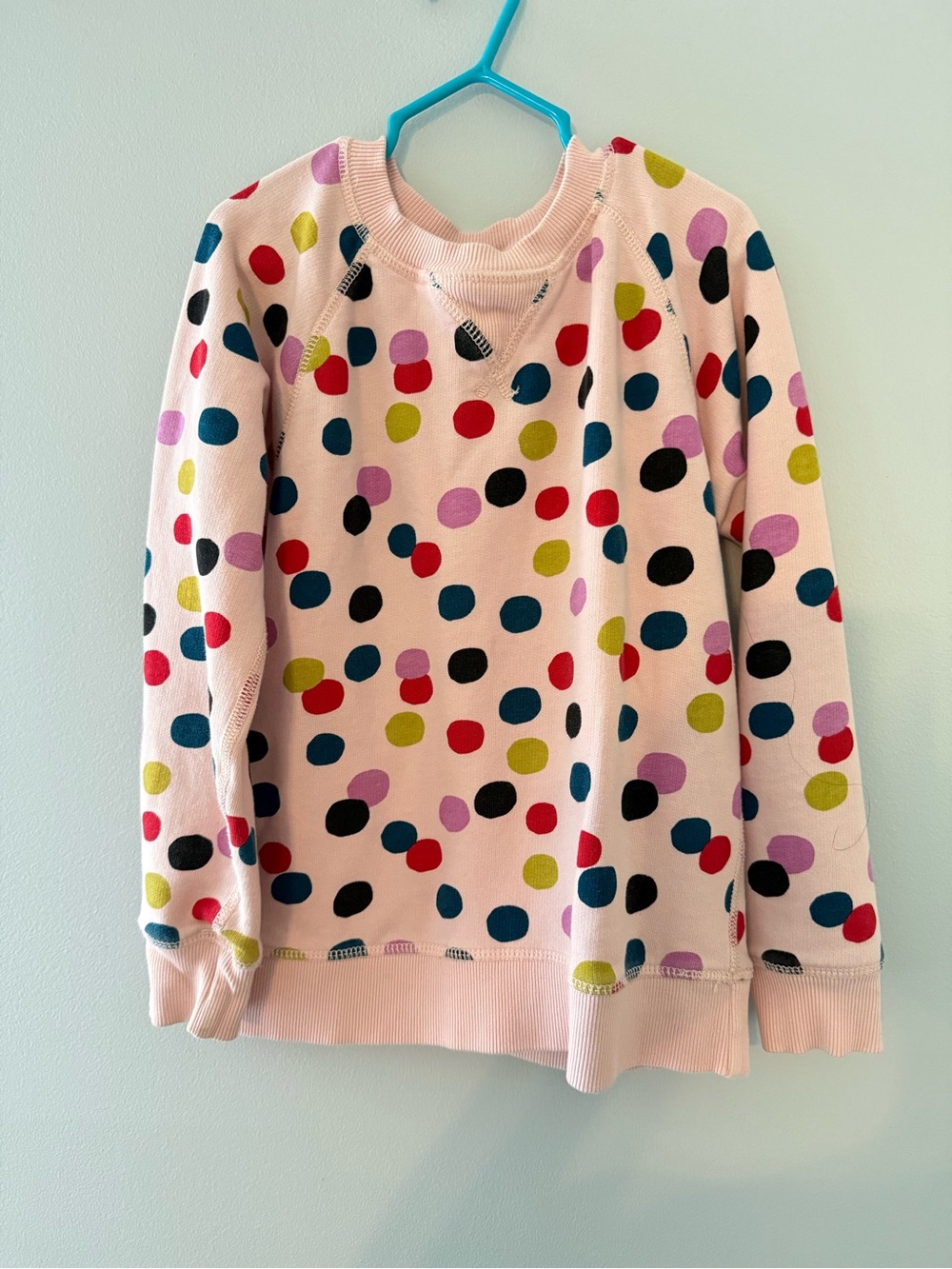 Hanna Andersson Print Crewneck Sweatshirt In Pink Confetti size 8